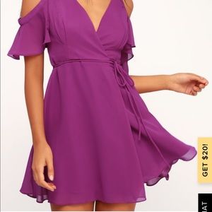 MAGENTA OFF-THE-SHOULDER WRAP DRESS
Lulus